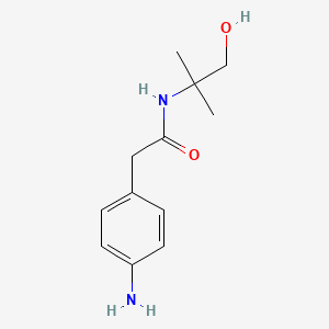 molecular formula C12H18N2O2 B1438782 2-(4-aminophenyl)-N-(2-hydroxy-1,1-dimethylethyl)acetamide CAS No. 1155074-38-6