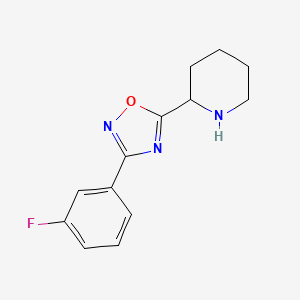 molecular formula C13H14FN3O B1438784 2-[3-(3-Fluorophenyl)-1,2,4-oxadiazol-5-yl]piperidine CAS No. 1154345-08-0