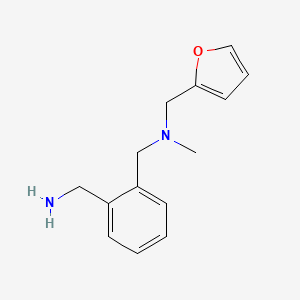 molecular formula C14H18N2O B1438786 (2-{[(Furan-2-ylmethyl)(methyl)amino]methyl}phenyl)methanamine CAS No. 1155480-87-7