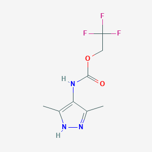 molecular formula C8H10F3N3O2 B1438787 2,2,2-trifluoroethyl N-(3,5-dimethyl-1H-pyrazol-4-yl)carbamate CAS No. 1187446-51-0