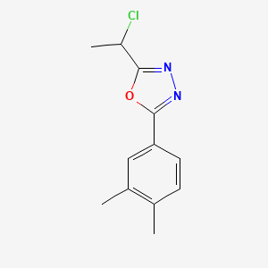 molecular formula C12H13ClN2O B1438792 2-(1-Chloroethyl)-5-(3,4-dimethylphenyl)-1,3,4-oxadiazole CAS No. 1156945-18-4