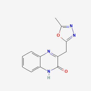 molecular formula C12H10N4O2 B14387943 3-[(5-Methyl-1,3,4-oxadiazol-2-yl)methyl]quinoxalin-2(1H)-one CAS No. 88423-07-8