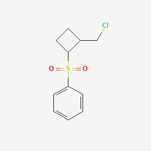 molecular formula C11H13ClO2S B14387945 [2-(Chloromethyl)cyclobutane-1-sulfonyl]benzene CAS No. 88112-39-4
