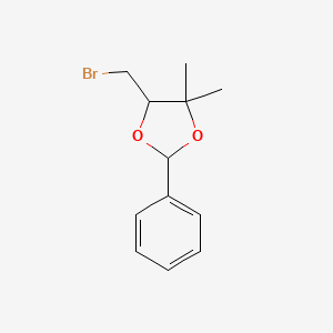 molecular formula C12H15BrO2 B14387946 5-(Bromomethyl)-4,4-dimethyl-2-phenyl-1,3-dioxolane CAS No. 89995-41-5