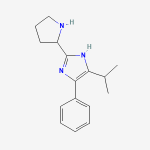 molecular formula C16H21N3 B1438799 4-phenyl-5-(propan-2-yl)-2-(pyrrolidin-2-yl)-1H-imidazole CAS No. 1153105-13-5