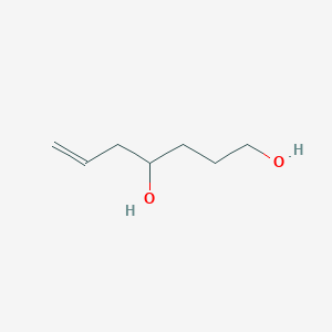 molecular formula C7H14O2 B14388002 Hept-6-ene-1,4-diol CAS No. 89794-64-9