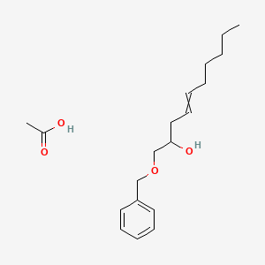 molecular formula C19H30O4 B14388016 Acetic acid;1-phenylmethoxydec-4-en-2-ol CAS No. 89555-21-5