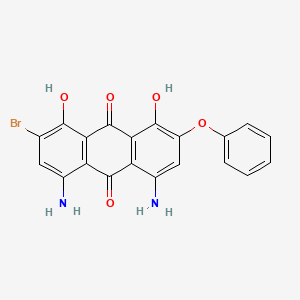 molecular formula C20H13BrN2O5 B14388022 4,5-Diamino-2-bromo-1,8-dihydroxy-7-phenoxyanthracene-9,10-dione CAS No. 88604-14-2