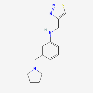 molecular formula C14H18N4S B1438809 3-(pyrrolidin-1-ylmethyl)-N-(1,2,3-thiadiazol-4-ylmethyl)aniline CAS No. 1156616-77-1
