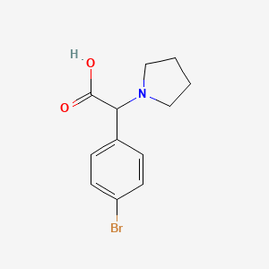 molecular formula C12H14BrNO2 B1438810 2-(4-Bromophenyl)-2-(pyrrolidin-1-yl)acetic acid CAS No. 490027-02-6