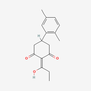 molecular formula C17H20O3 B14388127 5-(2,5-Dimethylphenyl)-2-(1-hydroxypropylidene)cyclohexane-1,3-dione CAS No. 87821-96-3