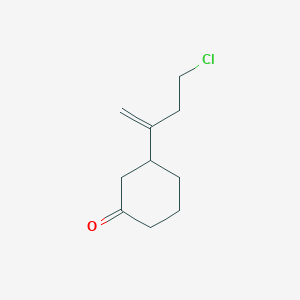 molecular formula C10H15ClO B14388135 3-(4-Chlorobut-1-en-2-yl)cyclohexan-1-one CAS No. 88656-05-7