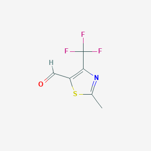 molecular formula C6H4F3NOS B1438814 2-Methyl-4-(trifluoromethyl)-1,3-thiazole-5-carbaldehyde CAS No. 1034566-13-6