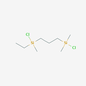 molecular formula C8H20Cl2Si2 B14388161 Chloro{3-[chloro(dimethyl)silyl]propyl}ethyl(methyl)silane CAS No. 89588-47-6