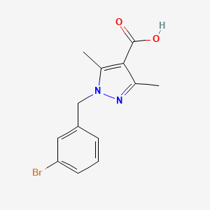 1-[(3-bromophenyl)methyl]-3,5-dimethyl-1H-pyrazole-4-carboxylic acid