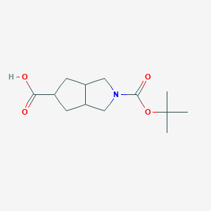 molecular formula C13H21NO4 B1438821 2-(Tert-butoxycarbonyl)octahydrocyclopenta[c]pyrrole-5-carboxylic acid CAS No. 1177319-91-3