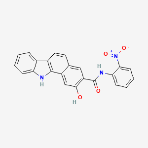molecular formula C23H15N3O4 B14388260 2-Hydroxy-N-(2-nitrophenyl)-11H-benzo[A]carbazole-3-carboxamide CAS No. 89548-76-5