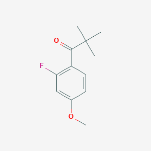 molecular formula C12H15FO2 B1438830 1-(2-Fluoro-4-methoxyphenyl)-2,2-dimethylpropan-1-one CAS No. 1156360-83-6