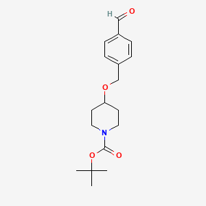 molecular formula C18H25NO4 B1438834 Tert-butyl 4-(4-formylbenzyloxy)piperidine-1-carboxylate CAS No. 1080028-74-5