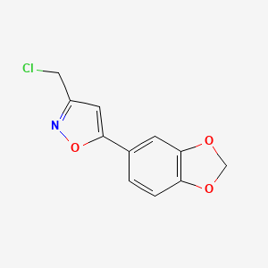 molecular formula C11H8ClNO3 B1438837 5-(1,3-Benzodioxol-5-yl)-3-(chloromethyl)isoxazole CAS No. 1105191-39-6