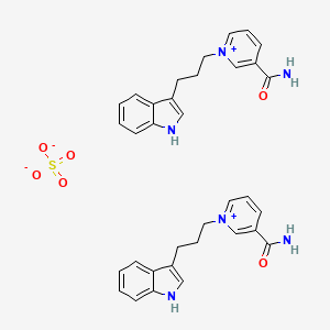 molecular formula C34H36N6O6S B14388376 Bis{3-carbamoyl-1-[3-(1H-indol-3-yl)propyl]pyridin-1-ium} sulfate CAS No. 90052-25-8