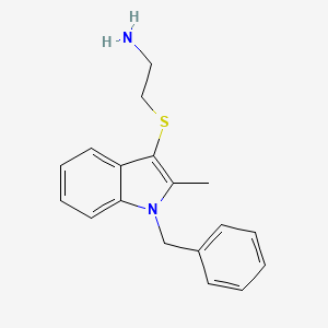 molecular formula C18H20N2S B1438841 (2-[(1-Benzyl-2-methyl-1H-indol-3-YL)thio]ethyl)amine CAS No. 1105193-48-3