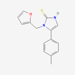 molecular formula C15H14N2OS B1438844 1-(2-furylmethyl)-5-(4-methylphenyl)-1H-imidazole-2-thiol CAS No. 1105188-88-2
