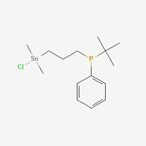 molecular formula C15H26ClPSn B14388470 tert-Butyl{3-[chloro(dimethyl)stannyl]propyl}phenylphosphane CAS No. 90127-40-5