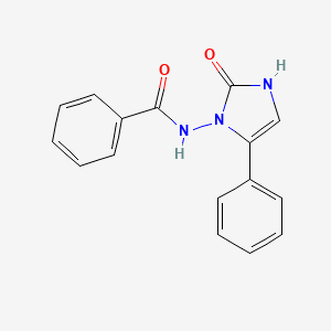molecular formula C16H13N3O2 B14388473 N-(2-Oxo-5-phenyl-2,3-dihydro-1H-imidazol-1-yl)benzamide CAS No. 88419-11-8