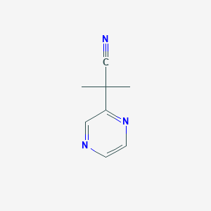 molecular formula C8H9N3 B1438849 2-Methyl-2-(pyrazin-2-yl)propanenitrile CAS No. 5106-58-1