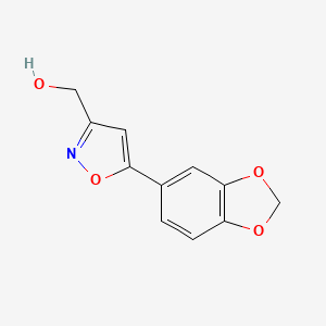 molecular formula C11H9NO4 B1438850 [5-(1,3-Benzodioxol-5-yl)isoxazol-3-yl]methanol CAS No. 1105191-28-3