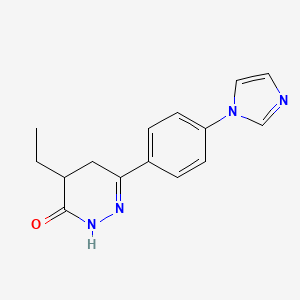molecular formula C15H16N4O B14388517 4-Ethyl-6-[4-(1H-imidazol-1-yl)phenyl]-4,5-dihydropyridazin-3(2H)-one CAS No. 88427-74-1
