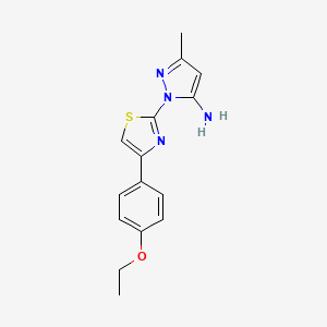 molecular formula C15H16N4OS B1438857 1-[4-(4-ethoxyphenyl)-1,3-thiazol-2-yl]-3-methyl-1H-pyrazol-5-amine CAS No. 1175702-76-7