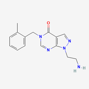 molecular formula C15H17N5O B1438862 1-(2-aminoethyl)-5-(2-methylbenzyl)-1,5-dihydro-4H-pyrazolo[3,4-d]pyrimidin-4-one CAS No. 1105196-98-2