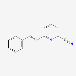 molecular formula C14H10N2 B14388620 6-(2-Phenylethenyl)pyridine-2-carbonitrile CAS No. 87884-41-1
