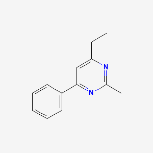 molecular formula C13H14N2 B14388664 4-Ethyl-2-methyl-6-phenylpyrimidine CAS No. 89966-73-4