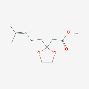 molecular formula C12H20O4 B14388671 Methyl [2-(4-methylpent-3-en-1-yl)-1,3-dioxolan-2-yl]acetate CAS No. 89930-10-9