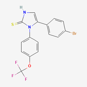molecular formula C16H10BrF3N2OS B1438872 5-(4-bromophenyl)-1-[4-(trifluoromethoxy)phenyl]-1H-imidazole-2-thiol CAS No. 1105190-01-9