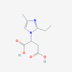 molecular formula C10H14N2O4 B14388784 Butanedioic acid, (2-ethyl-4-methyl-1H-imidazol-1-yl)- CAS No. 88660-88-2