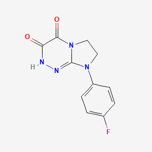 molecular formula C11H9FN4O2 B1438888 8-(4-氟苯基)-2,6,7,8-四氢咪唑并[2,1-c][1,2,4]三嗪-3,4-二酮 CAS No. 1105190-03-1