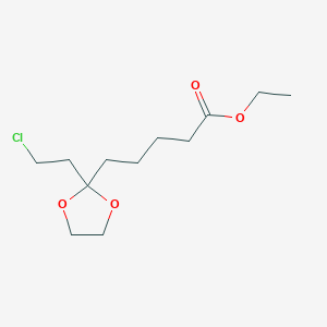molecular formula C12H21ClO4 B14388884 Ethyl 5-[2-(2-chloroethyl)-1,3-dioxolan-2-YL]pentanoate CAS No. 88593-87-7
