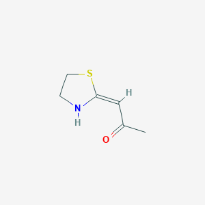 molecular formula C6H9NOS B143889 (E)-2-(2-oxopropylidene)thiazolidine CAS No. 126979-03-1
