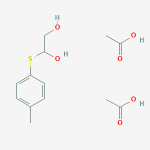 molecular formula C13H20O6S B14389041 Acetic acid;1-(4-methylphenyl)sulfanylethane-1,2-diol CAS No. 87943-37-1