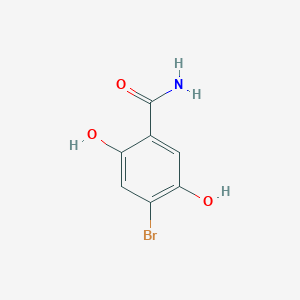 molecular formula C7H6BrNO3 B14389049 4-Bromo-2,5-dihydroxybenzamide CAS No. 87719-29-7