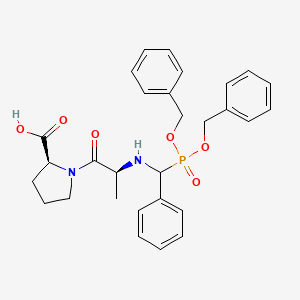 molecular formula C29H33N2O6P B14389062 N-{[Bis(benzyloxy)phosphoryl](phenyl)methyl}-L-alanyl-L-proline CAS No. 88115-45-1