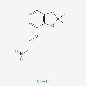 molecular formula C12H18ClNO2 B1438908 2-[(2,2-Dimethyl-2,3-dihydro-1-benzofuran-7-yl)oxy]ethanamine hydrochloride CAS No. 1171482-06-6