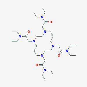 molecular formula C34H68N8O4 B143891 1,4,8,11-Tetrakis(diethylaminocarbonylmethyl)-1,4,8,11-tetraazacyclotetradecane CAS No. 126320-56-7