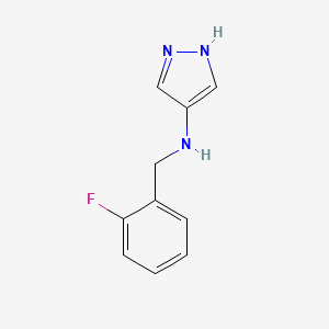 molecular formula C10H10FN3 B1438911 N-[(2-fluorophenyl)methyl]-1H-pyrazol-4-amine CAS No. 1156177-23-9