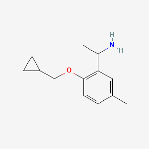 molecular formula C13H19NO B1438914 1-(2-Cyclopropylmethoxy-5-methylphenyl)-ethylamine CAS No. 1156176-99-6