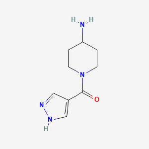 molecular formula C9H14N4O B1438915 1-(1H-pyrazole-4-carbonyl)piperidin-4-amine CAS No. 1154939-18-0